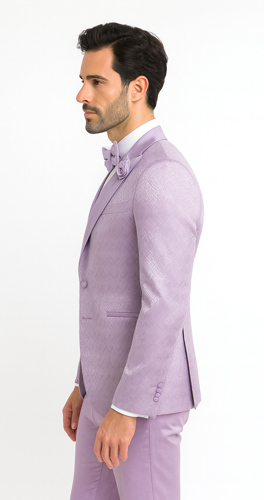 Rossi Man FORD RM1914 Men’s Slim Fit 3-Piece Purple Suit - Modern Formalwear for Events USA Men's Outlet