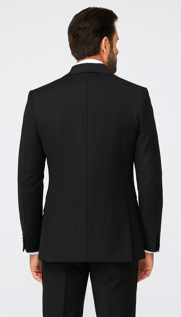 Rossi Man LEO RM1101 Classic Black Tuxedo for Men - Slim Fit Formalwear for Events USA Men's Outlet