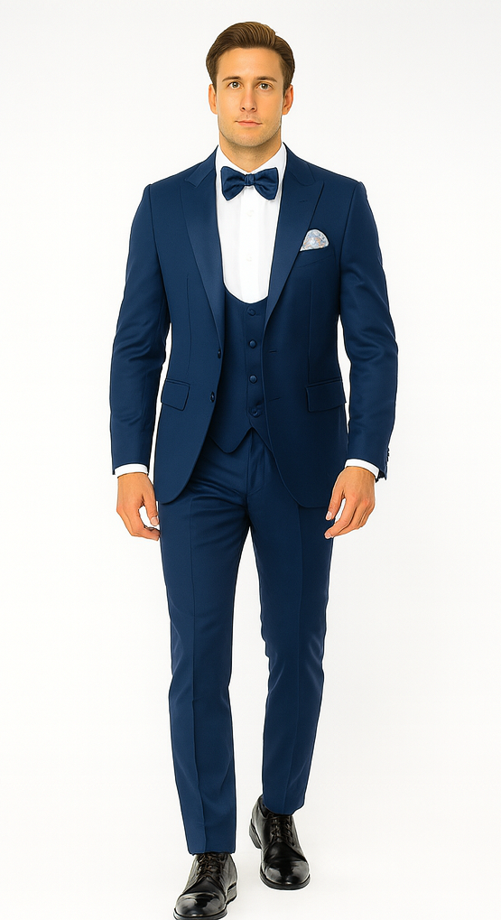Rossi Man LEO RM1102 Modern 3-Piece Tuxedo for Men - Slim Fit Formal Suit for Special Occasions - USA Men's Outlet