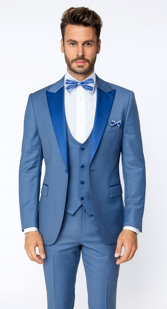 Rossi Man LEO RM1387 Elegant Slim Fit Tuxedo for Men - Formalwear for Special Occasions USA Men's Outlet