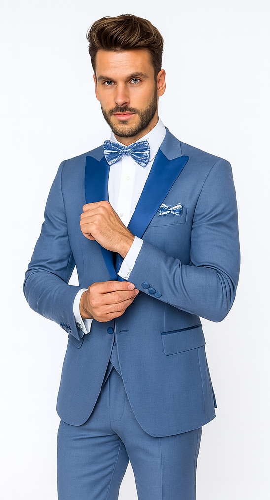 Rossi Man LEO RM1387 Elegant Slim Fit Tuxedo for Men - Formalwear for Special Occasions USA Men's Outlet