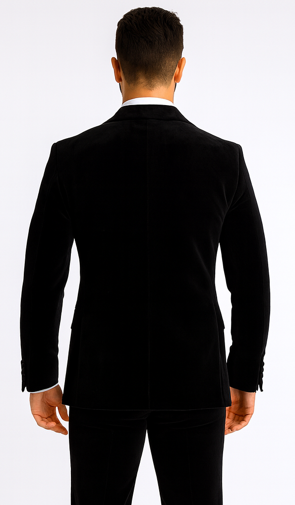Rossi Man LEO RM1575 Black Suit - Men’s Modern Sleek Fit Formalwear by USA Men's Outlet