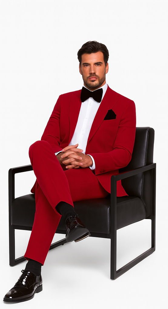 Rossi Man LEO RM1577 Men’s Slim Fit 3-Piece Red Suit - For Formal Occasions at USA Men's Outlet