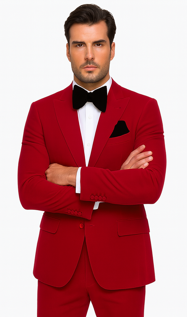 Rossi Man LEO RM1577 Men’s Slim Fit 3-Piece Red Suit - For Formal Occasions at USA Men's Outlet