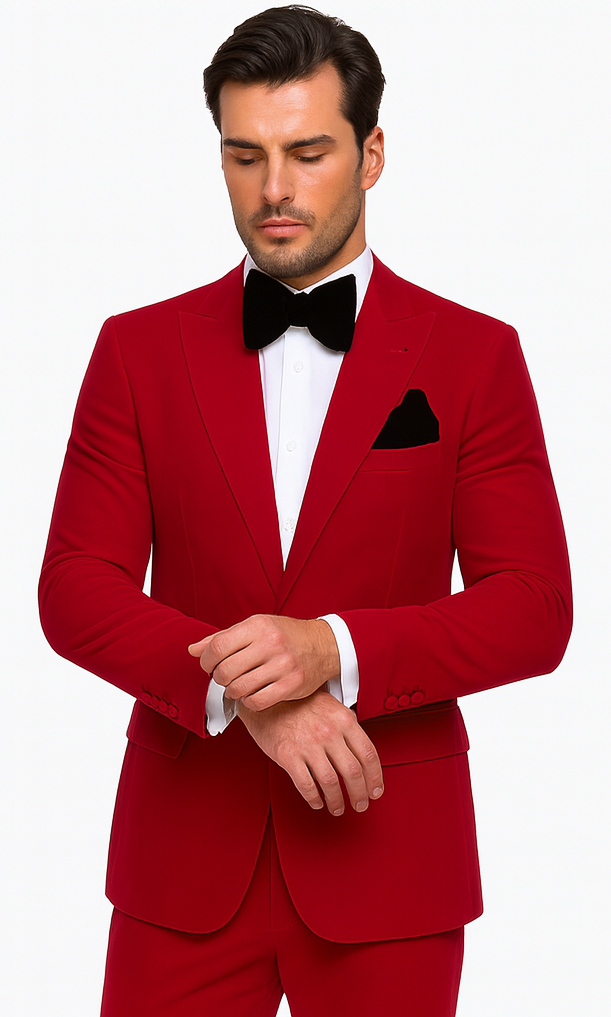 Rossi Man LEO RM1577 Men’s Slim Fit 3-Piece Red Suit - For Formal Occasions at USA Men's Outlet