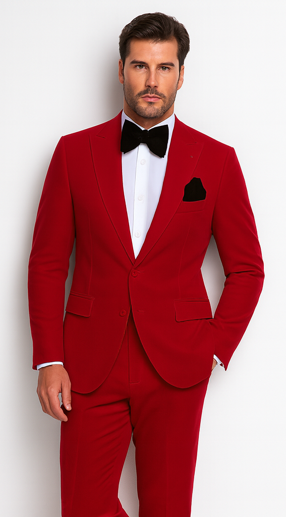Rossi Man LEO RM1577 Men’s Slim Fit 3-Piece Red Suit - For Formal Occasions at USA Men's Outlet