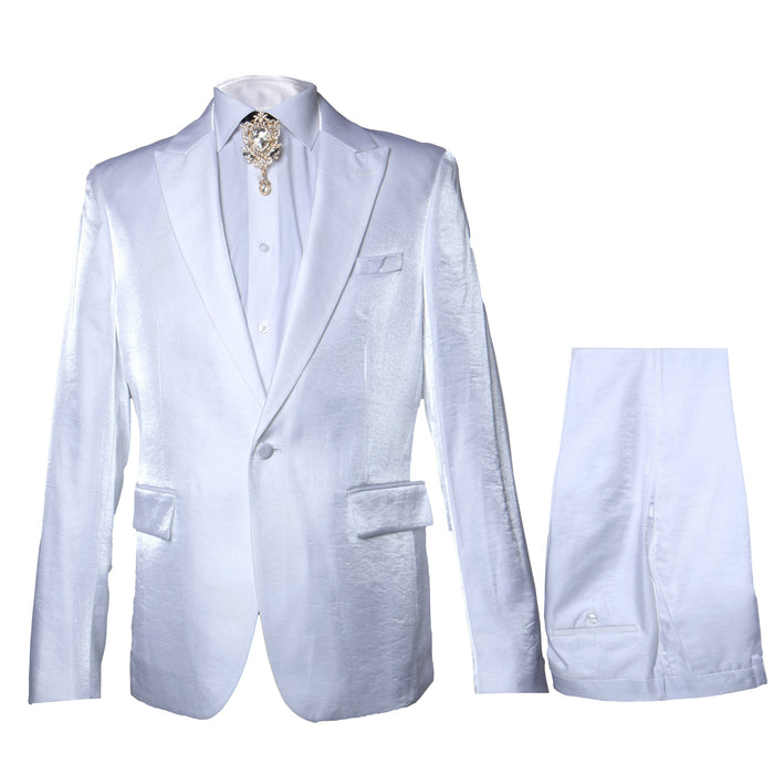 Rossi Man LEO RM1601 Men’s Slim Fit 3-Piece White Suit - Elegant Formalwear for Special Occasions | USA Men's Outlet