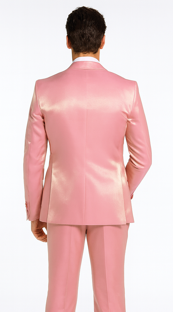 Rossi Man LEO RM1602 Men’s Slim Fit 3-Piece Pink Suit - Modern Classic Formalwear for Special Events USA Men's Outlet