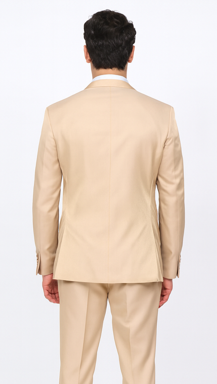 Rossi Man LEO RM1605 Men’s Slim Fit 3-Piece Gold Suit - Modern Formalwear for Special Events at USA Men's Outlet