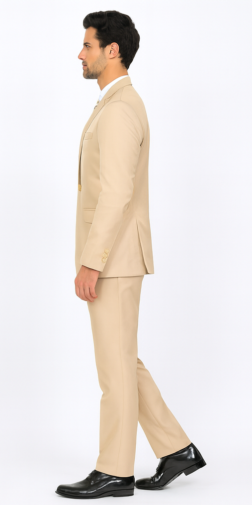 Rossi Man LEO RM1605 Men’s Slim Fit 3-Piece Gold Suit - Modern Formalwear for Special Events at USA Men's Outlet