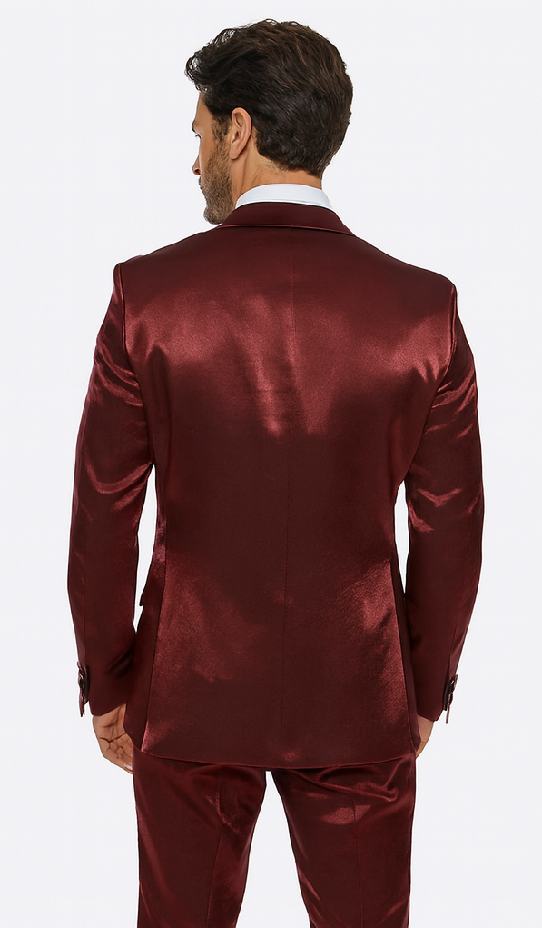 Rossi Man LEO RM1608 Men’s Slim Fit 3-Piece Dark Red Suit - Formalwear for Special Events at USA Men's Outlet