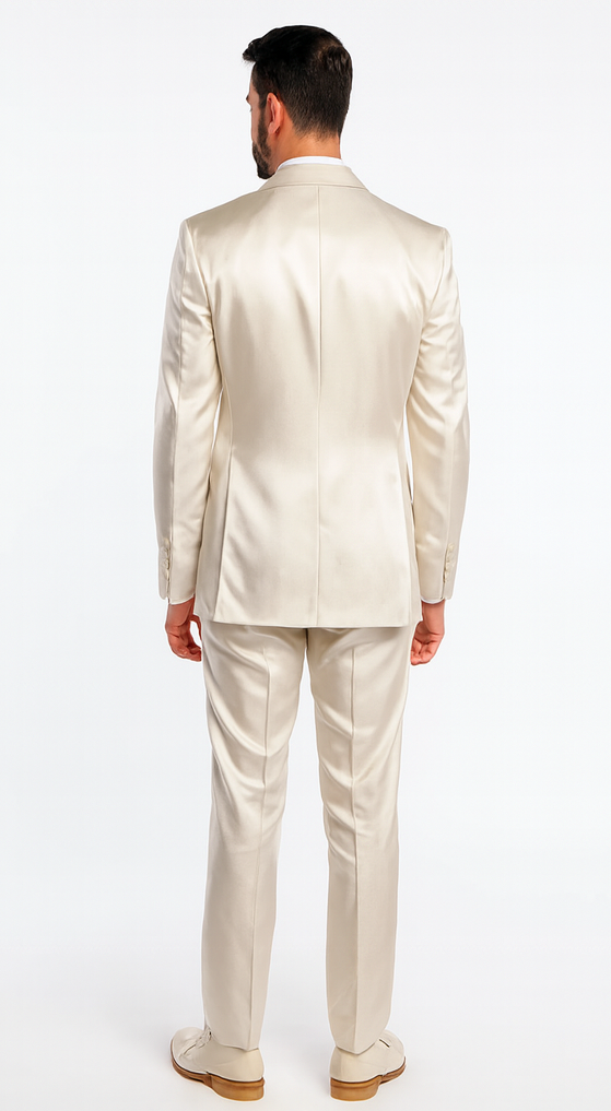 Rossi Man LEO RM1609 Men’s Slim Fit 3-Piece Cream Suit - Formalwear for Special Occasions | USA Men's Outlet