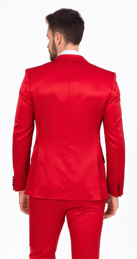 Rossi Man LEO RM1621 Men’s Slim Fit 3-Piece Red Designer Suit - Formalwear for Special Events USA Men's Outlet