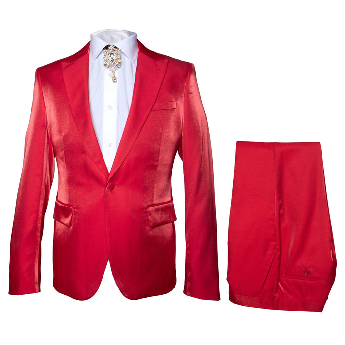 Rossi Man LEO RM1621 Men’s Slim Fit 3-Piece Red Designer Suit - Formalwear for Special Events USA Men's Outlet