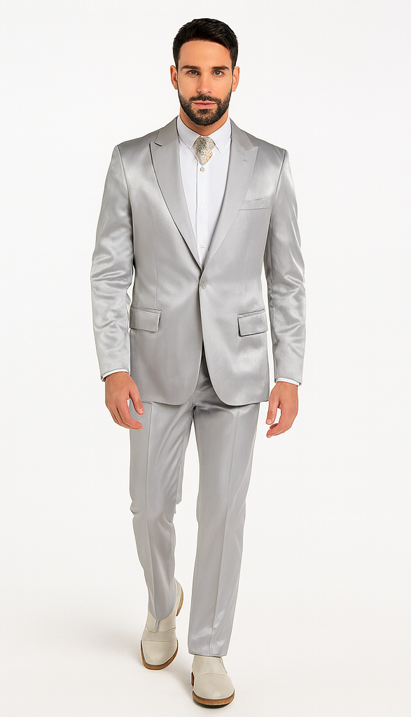 Rossi Man LEO RM1622 Men’s Slim Fit 3-Piece Off-White Designer Suit - Formalwear for Special Occasions | USA Men's Outlet