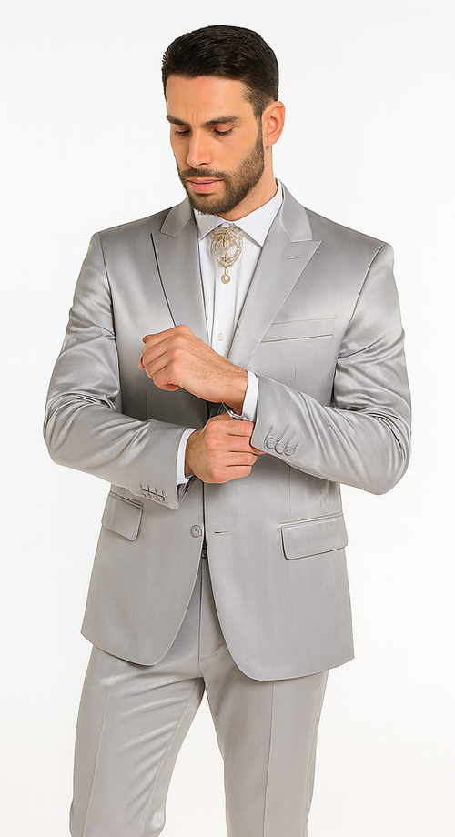 Rossi Man LEO RM1622 Men’s Slim Fit 3-Piece Off-White Designer Suit - Formalwear for Special Occasions | USA Men's Outlet