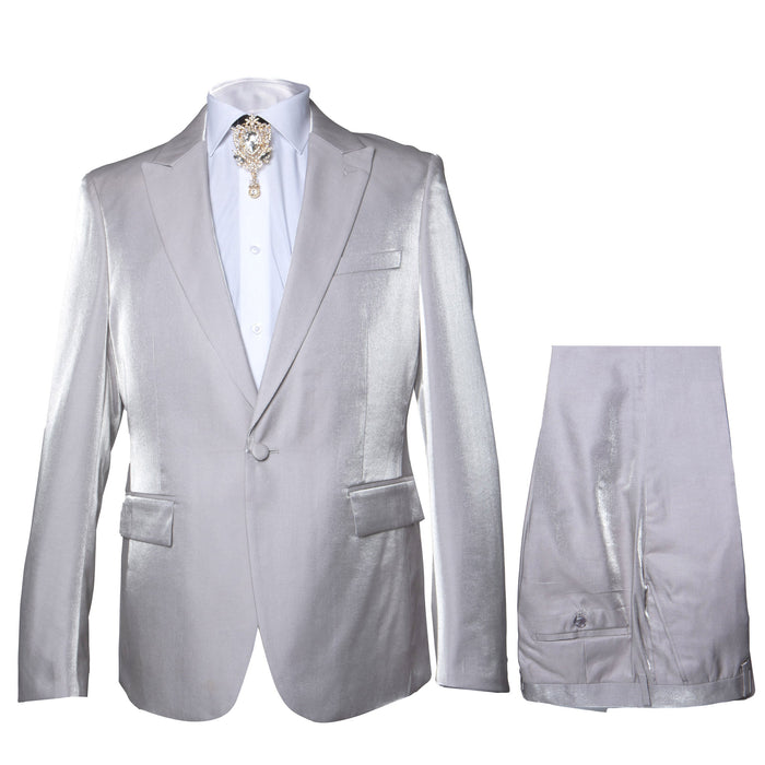 Rossi Man LEO RM1622 Men’s Slim Fit 3-Piece Off-White Designer Suit - Formalwear for Special Occasions | USA Men's Outlet