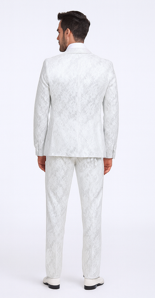 Rossi Man LEO RM1902 Men’s White Designer Tuxedo - Slim Fit Formalwear for Events USA Men's Outlet
