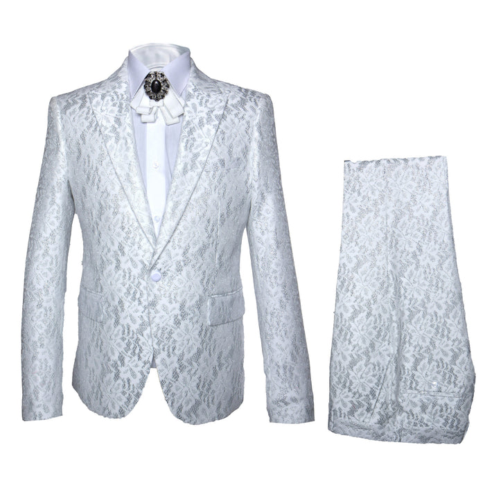 Rossi Man LEO RM1902 Men’s White Designer Tuxedo - Slim Fit Formalwear for Events USA Men's Outlet