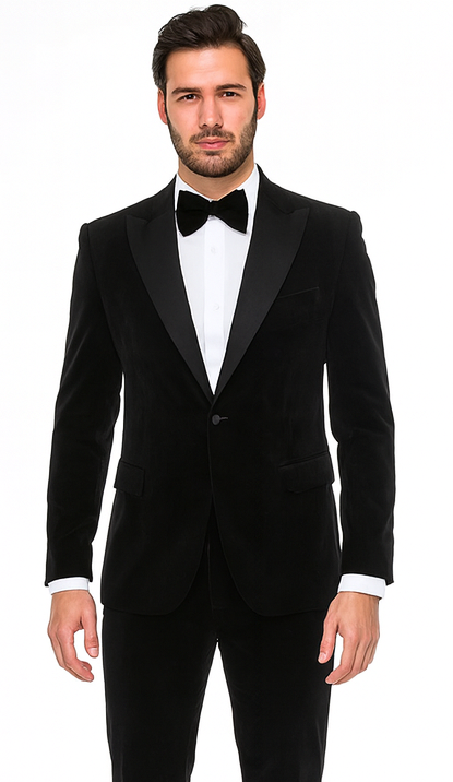 Rossi Man LEO RM1905 Men’s Slim Fit 3-Piece Black Designer Suit - Formalwear for Special Events at USA Men's Outlet