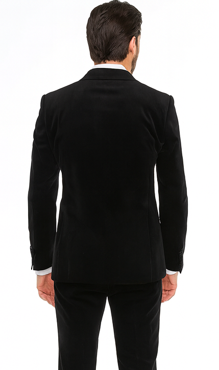 Rossi Man LEO RM1905 Men’s Slim Fit 3-Piece Black Designer Suit - Formalwear for Special Events at USA Men's Outlet