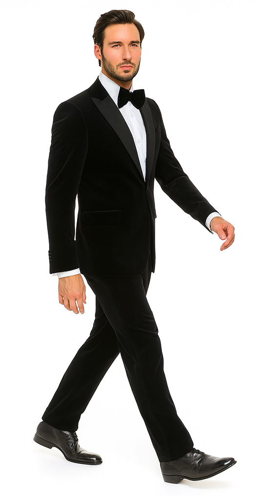 Rossi Man LEO RM1905 Men’s Slim Fit 3-Piece Black Designer Suit - Formalwear for Special Events at USA Men's Outlet
