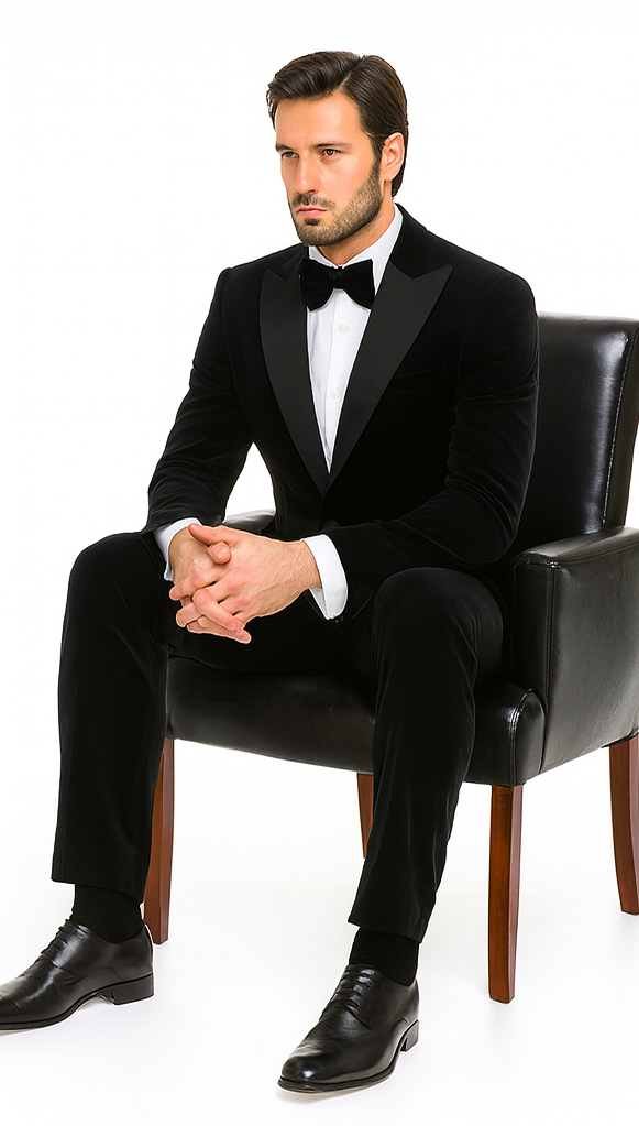 Rossi Man LEO RM1905 Men’s Slim Fit 3-Piece Black Designer Suit - Formalwear for Special Events at USA Men's Outlet