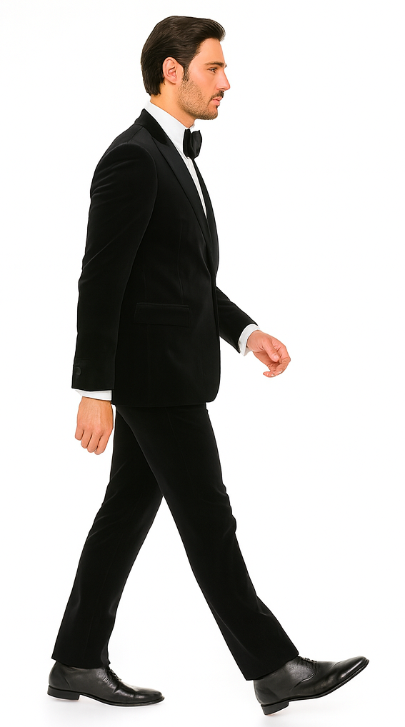 Rossi Man LEO RM1905 Men’s Slim Fit 3-Piece Black Designer Suit - Formalwear for Special Events at USA Men's Outlet