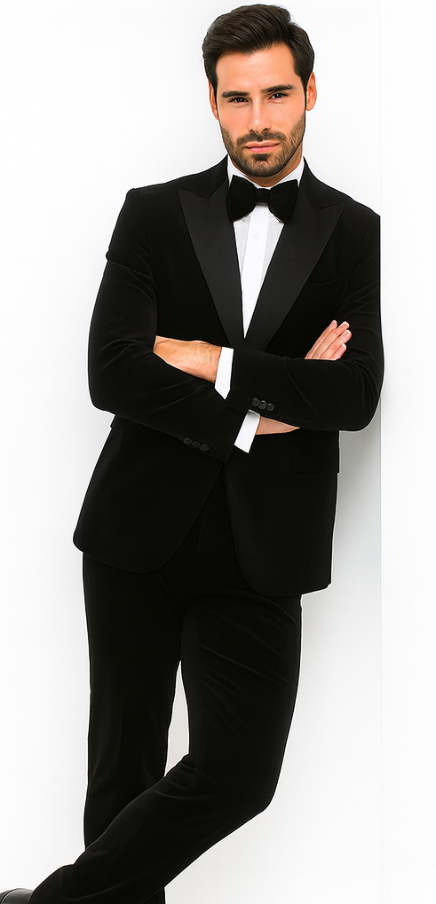 Rossi Man LEO RM1905 Men’s Slim Fit 3-Piece Black Designer Suit - Formalwear for Special Events at USA Men's Outlet