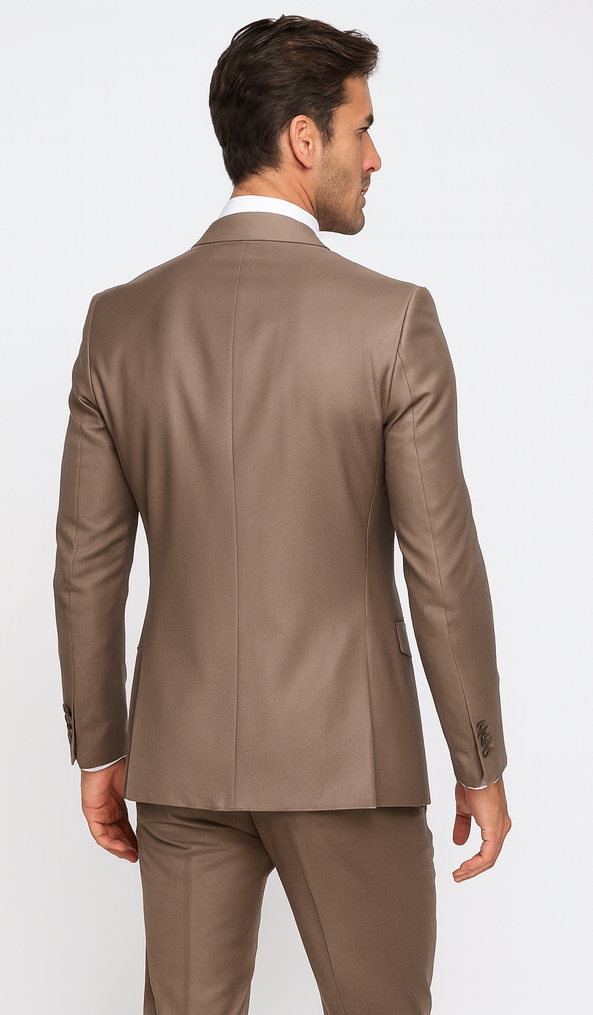 Rossi Man MAX RM1172 Mocha Slim Fit 3-Piece Suit - Men’s Formalwear by USA Men's Outlet