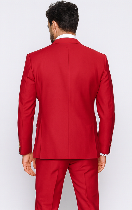 Rossi Man MAX RM1191 Red Slim Fit 3-Piece Suit - Men’s Formalwear by USA Men's Outlet