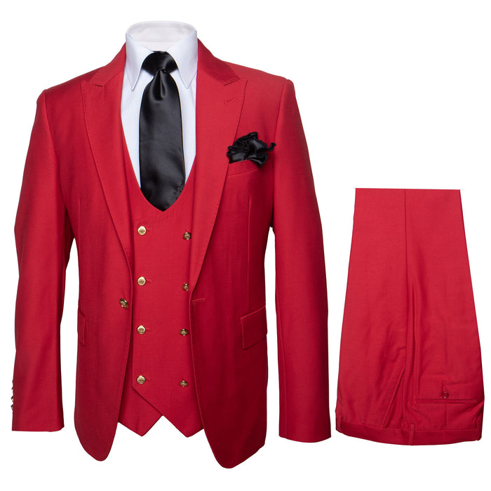 Rossi Man MAX RM1191 Red Slim Fit 3-Piece Suit - Men’s Formalwear by USA Men's Outlet