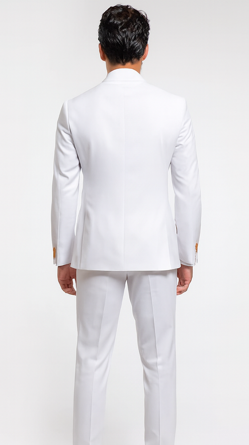 Rossi Man MAX RM1374 White Slim Fit 3-Piece Suit - Men’s Formalwear by USA Men's Outlet