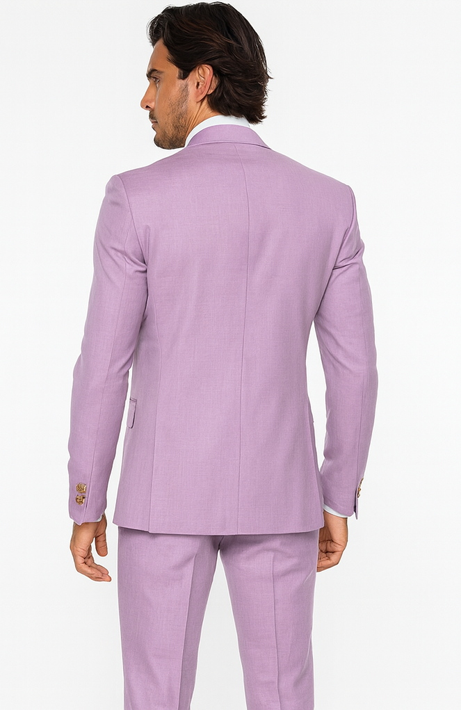 Rossi Man MAX RM1378 Slim Fit 3-Piece Lavender Suit - Formalwear for Men USA Men's Outlet
