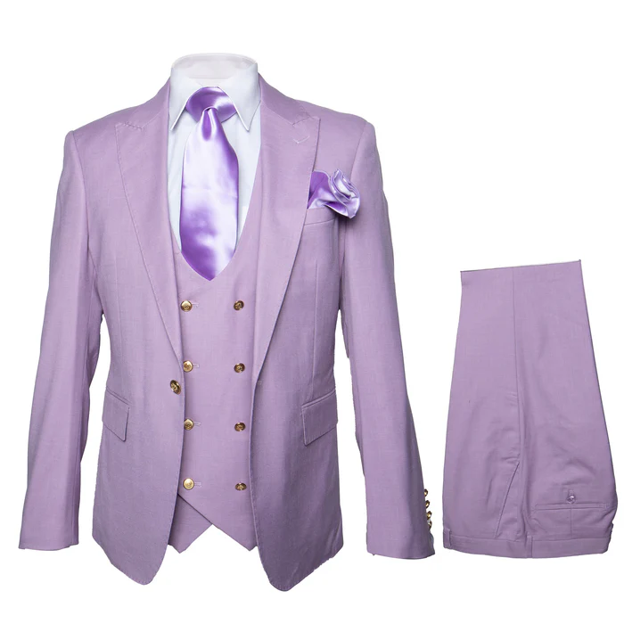 Rossi Man MAX RM1378 Slim Fit 3-Piece Lavender Suit - Formalwear for Men USA Men's Outlet
