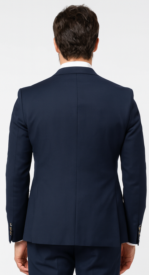 Rossi Man MAX RM1393 Navy Slim Fit 3-Piece Suit - Modern Men’s Formalwear | USA Men's Outlet