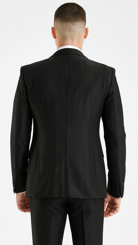Rossi Man MAX RM1712 Black Slim Fit 3-Piece Suit - Stylish Men’s Formalwear by USA Men's Outlet