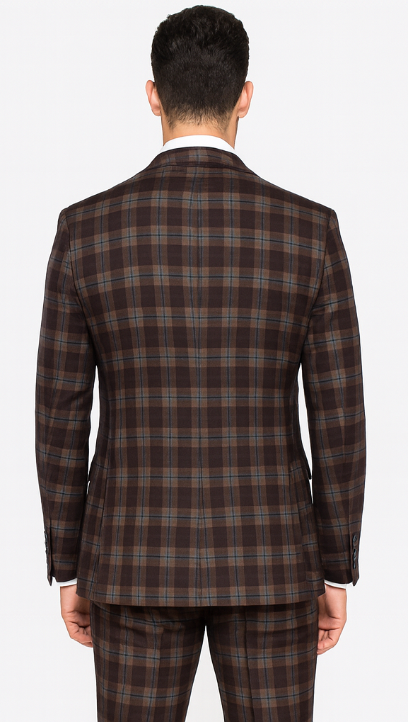 Rossi Man MAX RM1735 Brown Slim Fit 3-Piece Suit - Men’s Modern Formalwear | USA Men's Outlet
