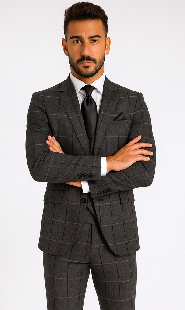 Rossi Man MAX RM1742 Brown Slim Fit Suit - Stylish Men’s Modern Formalwear by USA Men's Outlet