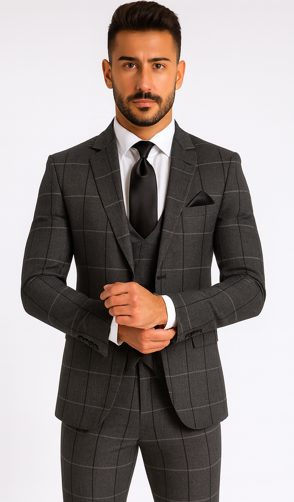 Rossi Man MAX RM1742 Brown Slim Fit Suit - Stylish Men’s Modern Formalwear by USA Men's Outlet