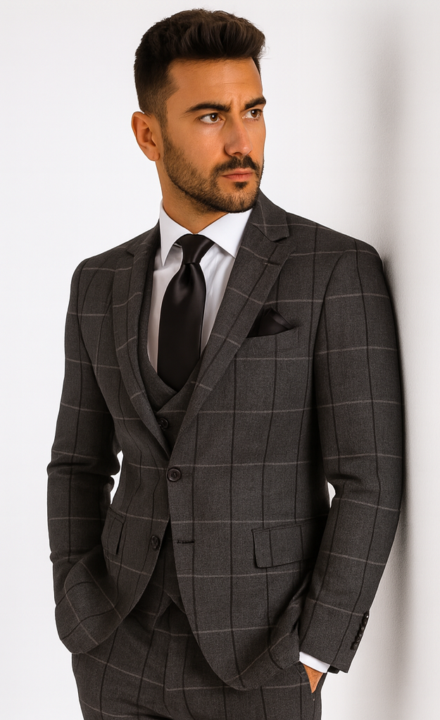 Rossi Man MAX RM1742 Brown Slim Fit Suit - Stylish Men’s Modern Formalwear by USA Men's Outlet