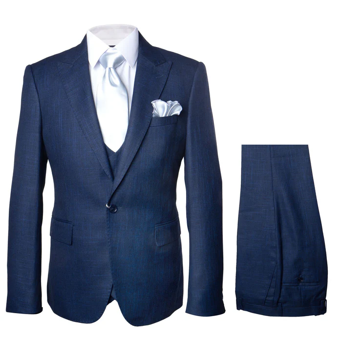 Rossi Man MAX RM1783 Slim Fit 3-Piece Blue Suit - Men’s Formalwear by USA Men's Outlet