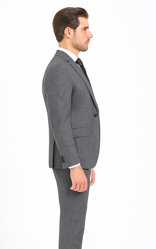 Rossi Man MAX RM1784 Grey Slim Fit 3-Piece Suit - Stylish Men’s Formalwear by USA Men's Outlet