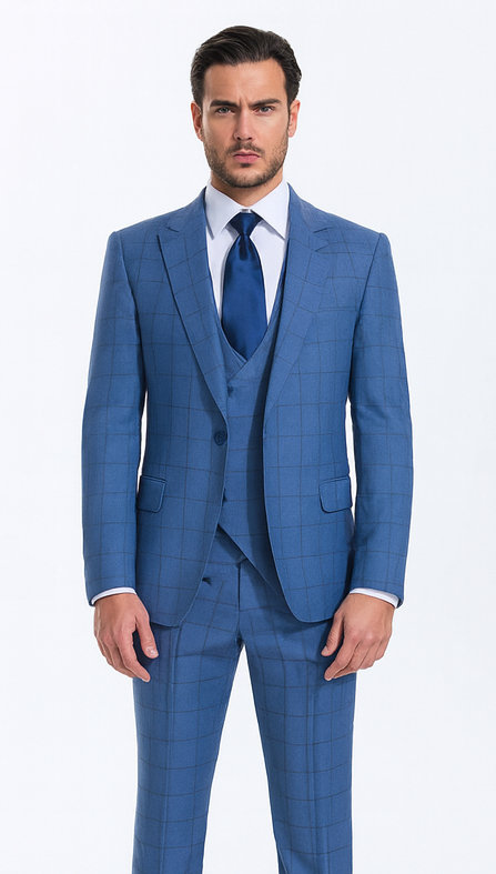 Rossi Man MAX RM1785 Slim Fit 3-Piece Suit - Modern Men’s Formalwear by USA Men's Outlet