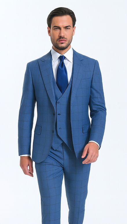 Rossi Man MAX RM1785 Slim Fit 3-Piece Suit - Modern Men’s Formalwear by USA Men's Outlet