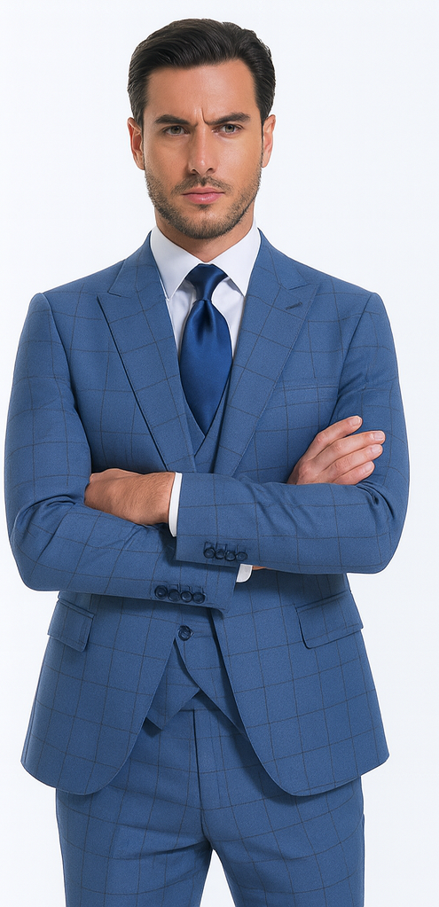 Rossi Man MAX RM1785 Slim Fit 3-Piece Suit - Modern Men’s Formalwear by USA Men's Outlet