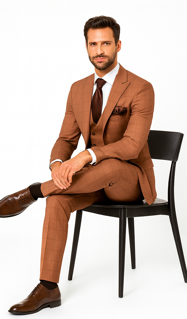 Rossi Man MAX RM1786 Slim Fit 3-Piece Suit - Men’s Formalwear USA Men's Outlet