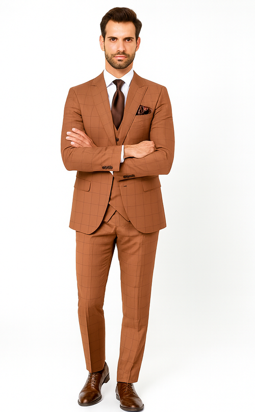 Rossi Man MAX RM1786 Slim Fit 3-Piece Suit - Men’s Formalwear USA Men's Outlet