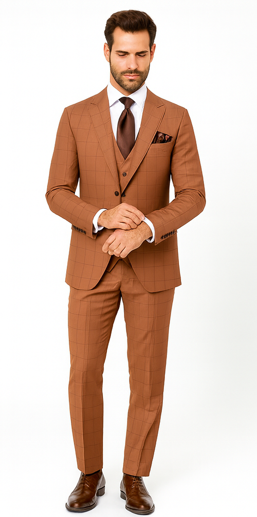 Rossi Man MAX RM1786 Slim Fit 3-Piece Suit - Men’s Formalwear USA Men's Outlet