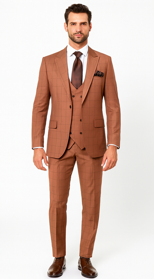 Rossi Man MAX RM1786 Slim Fit 3-Piece Suit - Men’s Formalwear USA Men's Outlet